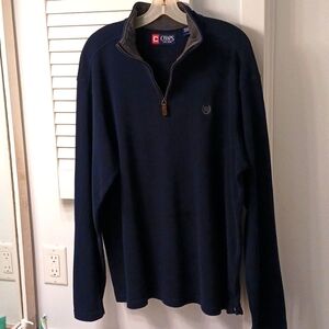 Chaps large navy cotton pullover